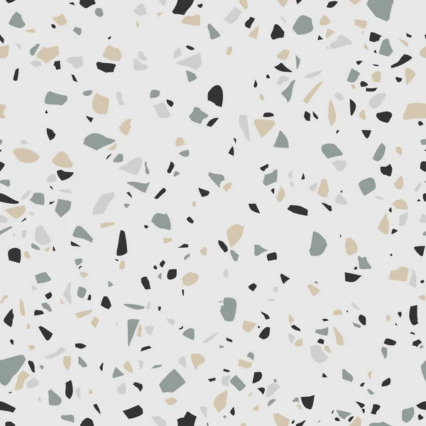 Graue Terrazzo Nahtlose Textur Bodenfliesen Muster Aus Poliertem Stein Marmoroberfläche — Stockvektor
