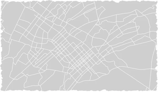 Frammento Della Mappa Della Città Della Carta Strade Cittadine Disegno — Vettoriale Stock