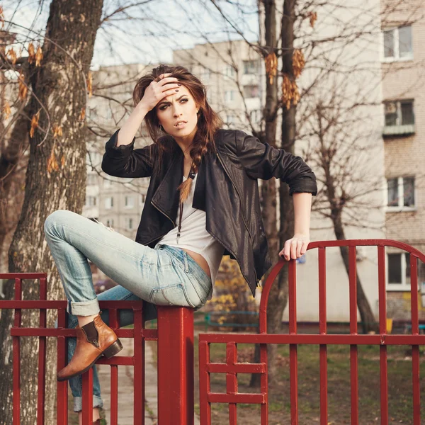 Güzel kız hipster portresi — Stok fotoğraf
