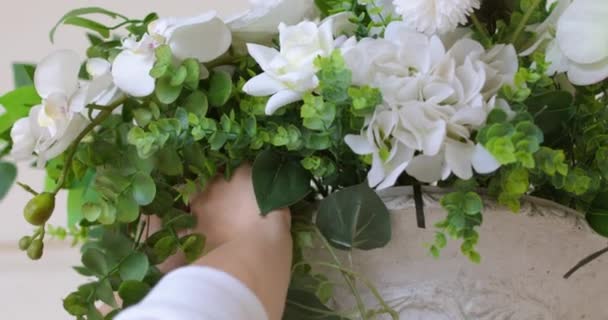 Buketter av naturliga färska blommor — Stockvideo