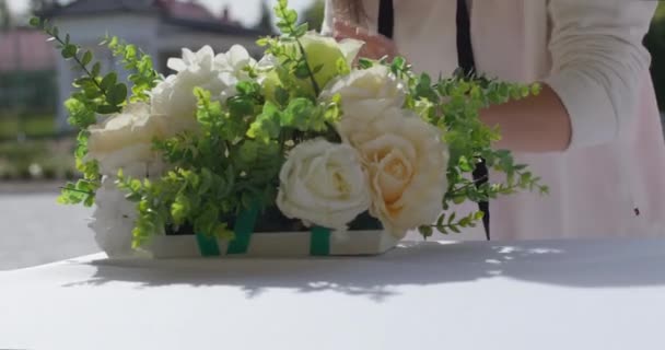 Bouquets of Natural Fresh Flowers — Stok Video