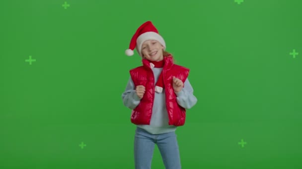 Girl in hat of Santa Clau — Video