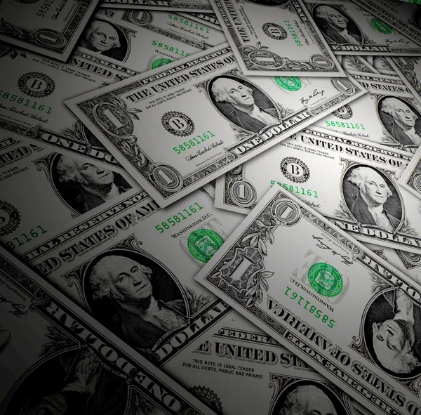 Bir dolarlık banknot arka plan — Stok fotoğraf