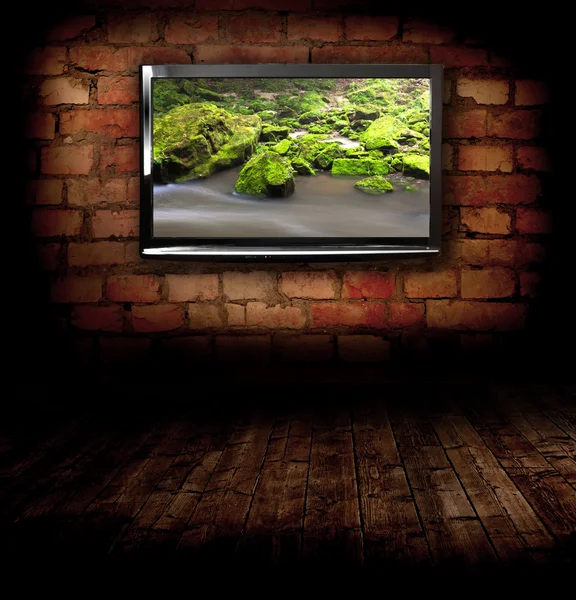 Plasma TV on the wall — Stock Image Plasma TV on the wall Stock Image