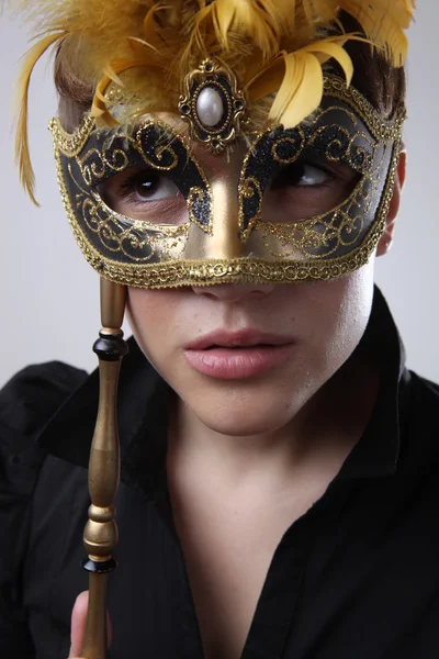 Elegant girl with a wonderful mask — Stock Photo, Image