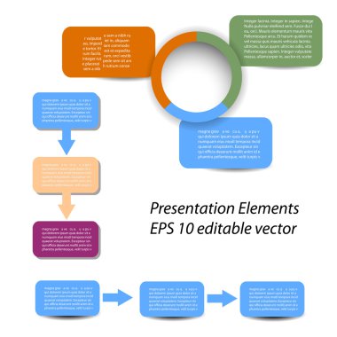  set of Infographic and presentation elements for your documents and reports