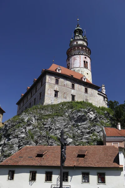 Visa i cesky krumlov (tjeckiska krumlov) - historiska staden, Tjeckien, unesco — Stockfoto