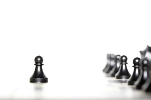 Шахові фігури - стратегія та концепція лідерства — стокове фото