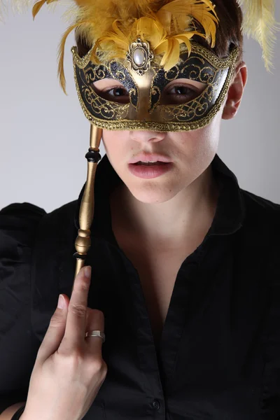 Elegant girl with a wonderful mask — Stock Photo, Image