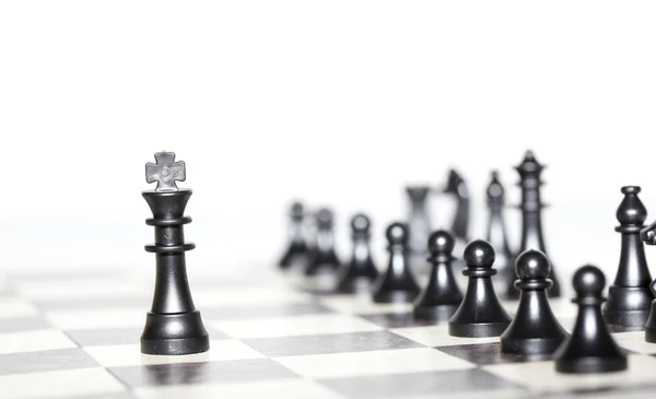 Chess figures - strategy and leadership concept — Stock Photo, Image