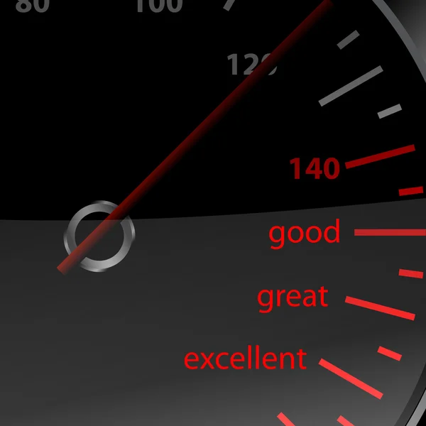 Speedometer with good great and excellent words — Stock fotografie