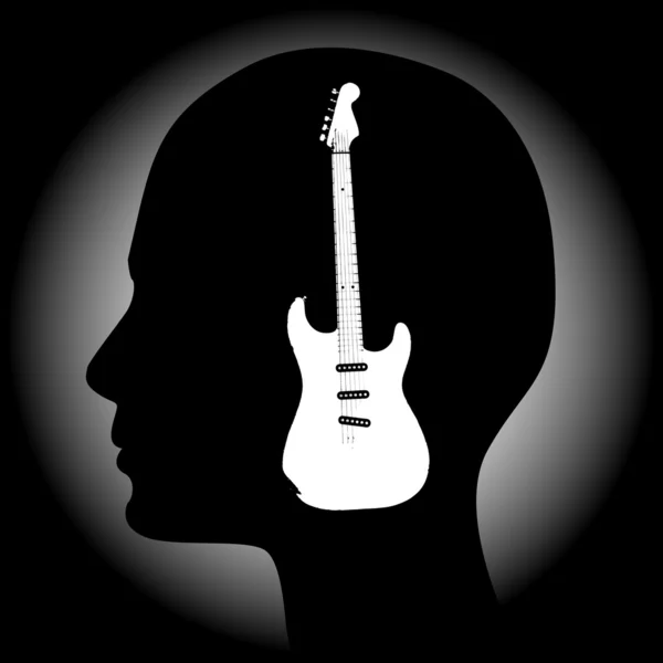 Electric guitar isolated in head — Zdjęcie stockowe