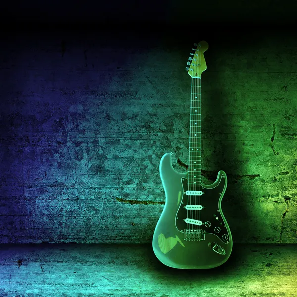 elektro gitar ve duvar