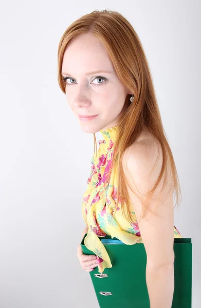 Businesswoman Holding a Binder — Stock Photo, Image