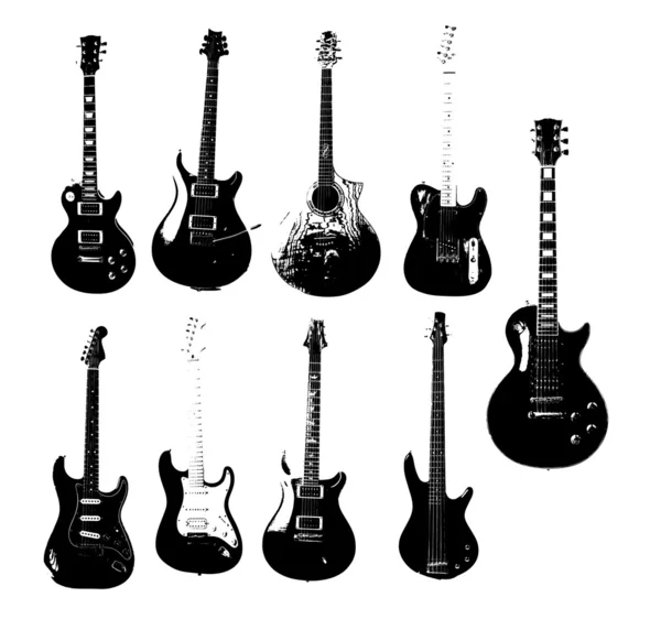 9 Electric Guitars — ストック写真