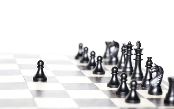 Chess figures - strategy and leadership concept — Stock Photo, Image