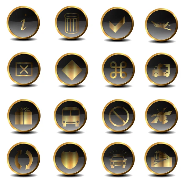 Set of golden icons in EPS10 — 스톡 사진