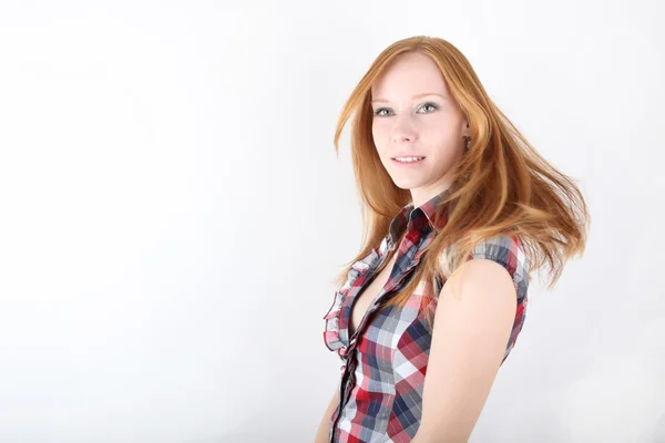 Jeune rousse fille portrait — Photo