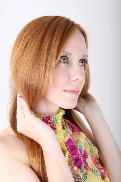 Young redhead girl portrait — Stock Photo, Image