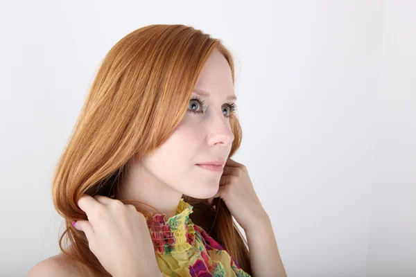 Young redhead girl portrait — Stock Photo, Image