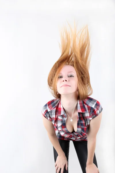 Küçük kızıl saçlı kız portre — Stok fotoğraf
