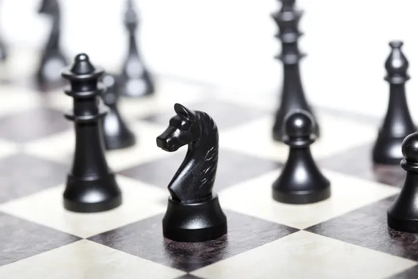 棋类人物-策略和领导力概念 — 图库照片