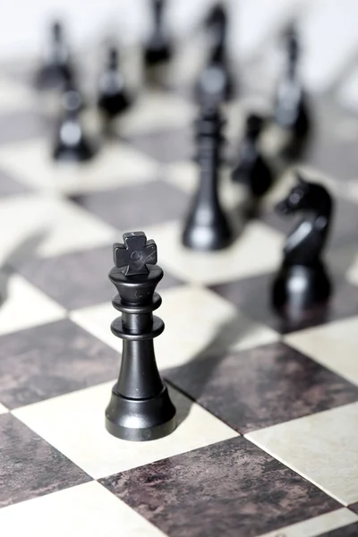 Σκακιστικές φιγούρες - ιδέα στρατηγικής και ηγεσίας — Φωτογραφία Αρχείου