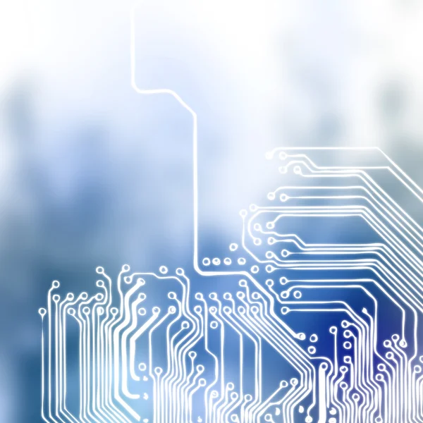 Microchip background - close-up of electronic circuit board with processor — Stock Photo, Image