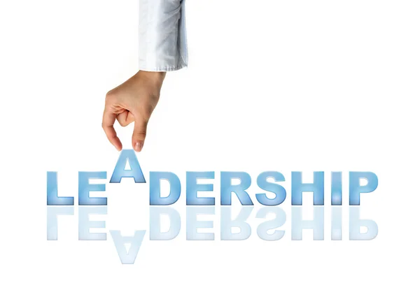 Leadership mani e parole - concetto di business (isolato su sfondo bianco ) — Foto Stock