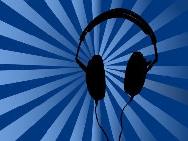 Mavi kulaklık arka plan