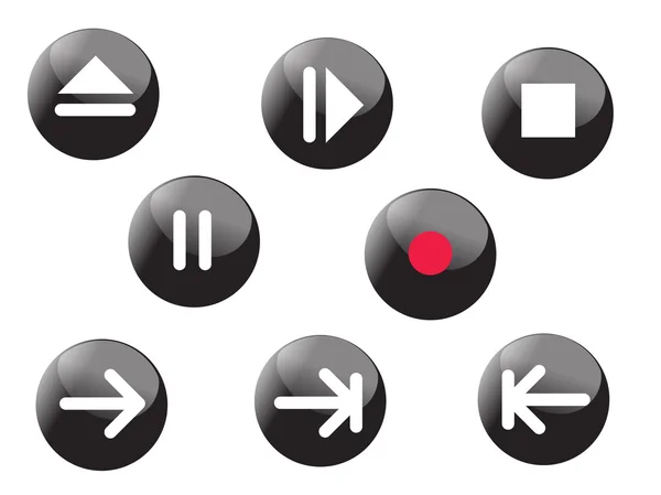 Black and white buttons isolated. illustration — Stock Photo, Image