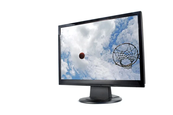 Nowoczesne lcd monitor na białym tle — Zdjęcie stockowe