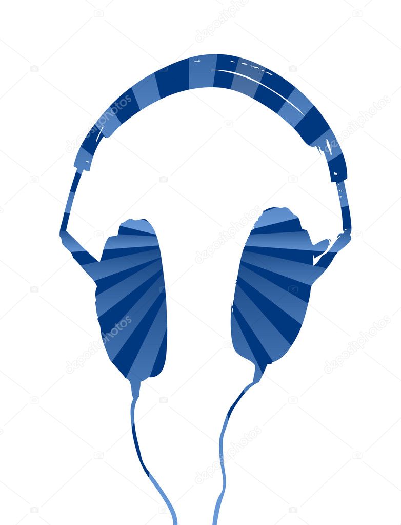 Blue Headphones Background