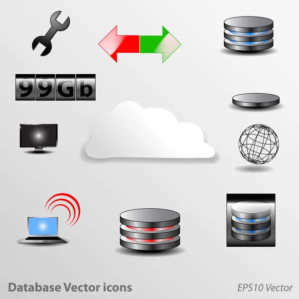 Iconos de base de datos — Foto de Stock