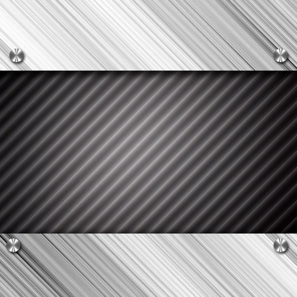 Metallic plate with screws — Stock Photo, Image