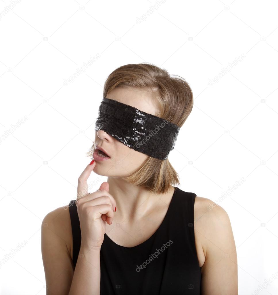woman blindfolded, Stock image