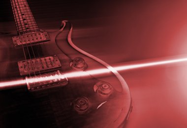elektro gitar ve ışık ışını