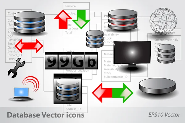 Databáze ikony — Stockový vektor