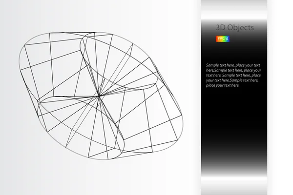 3D teknisk ritning — Stock vektor