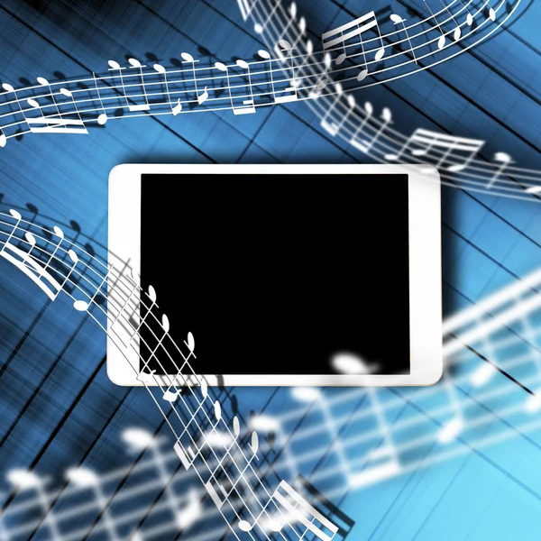 Tablet-Musikkonzept mit leerem Bildschirm — Stockfoto
