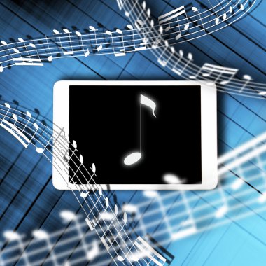 Tablet müzik konsepti ile perde