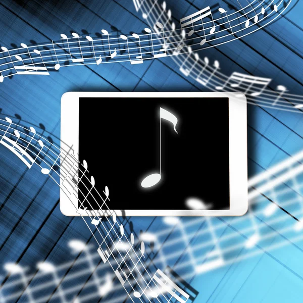 Concetto musicale Tablet con schermo — Foto Stock