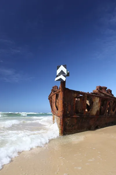 O naufrágio de Maheno, Fraser Island, Queensland, Austrália — Fotografia de Stock