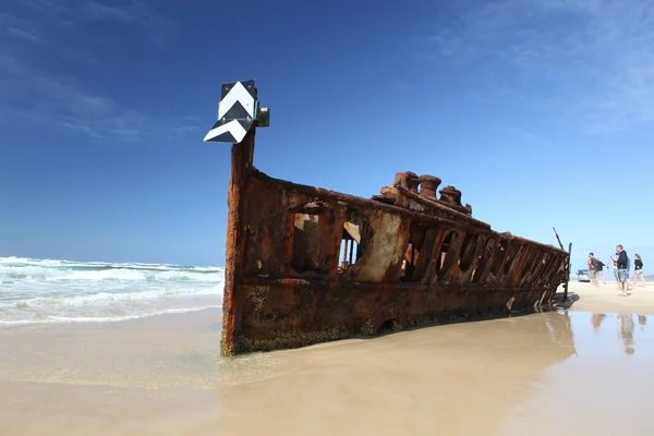 El naufragio del Maheno, Isla Fraser, Queensland, Australia — Foto de Stock