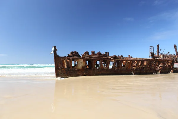 De maheno schipbreuk, fraser eiland, queensland, Australië — Stockfoto