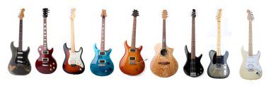 Set of electric guitars clipart