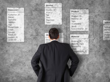 veritabanı arka plan iş adamı ile