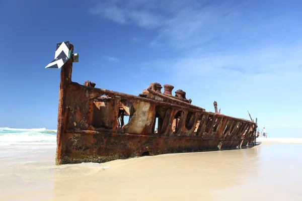 De maheno schipbreuk, fraser eiland, queensland, Australië — Stockfoto