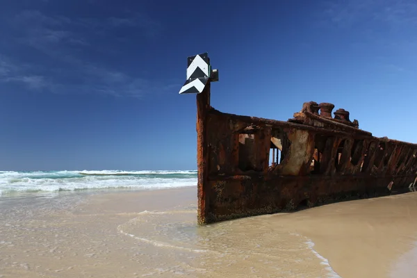 De maheno schipbreuk, fraser eiland, queensland, Australië — Stockfoto