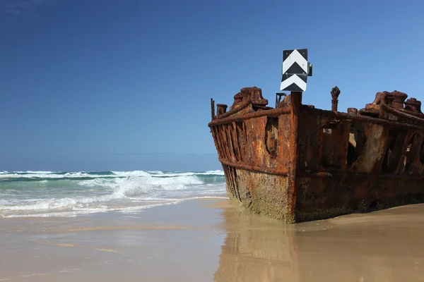 De maheno schipbreuk, fraser eiland, queensland, Australië — Stockfoto